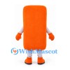 Mobile Phone Mascot Costume in Orange with No Phone Symbol