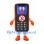 Mobile Phone Mascot Costume in Orange with No Phone Symbol