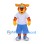 Tiger Mascot Costume with Lavender Polo Shirt and Blue Shorts