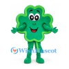 Shamrock Mascot Costume in Green with Yellow Outline