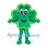 Shamrock Mascot Costume in Green with Yellow Outline