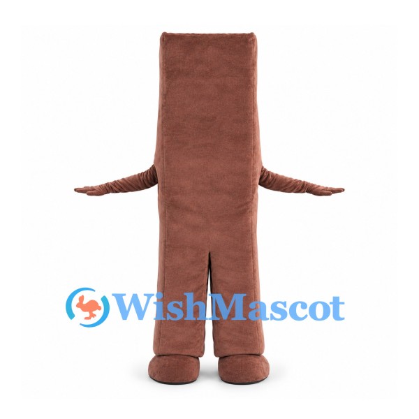 Chocolate Bar Mascot Costume with Segmented Brown Body