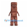 Chocolate Bar Mascot Costume with Segmented Brown Body