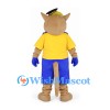 Cat Mascot Costume with Black Hat and Blue Bow Tie