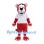 Tiger Mascot Costume in Red with White Shirt and Red Shorts