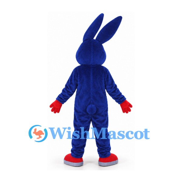 Rabbit Mascot Costume in Navy with Yellow Belly