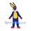 Rabbit Mascot Costume in Navy with Yellow Belly