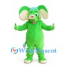 Elephant Mascot Costume in Green with Cream Inner Ears