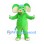 Elephant Mascot Costume in Green with Cream Inner Ears