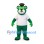 Bear Mascot Costume in Green with White Shirt and Brown Hat