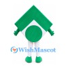 Arrow Mascot Costume in Green with White Curved Stripe