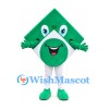 Arrow Mascot Costume in Green with White Curved Stripe