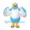 Eagle Mascot Costume in Pale Blue and White with Yellow Feet