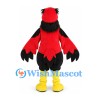 Cardinal Mascot Costume in Red with Black Neck and Wings