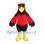 Cardinal Mascot Costume in Red with Black Neck and Wings