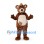 Teddy Bear Mascot Costume with Brown Plush and Cream Belly