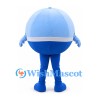 Ball Mascot Costume in Pale Blue with Smiling Face