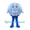 Ball Mascot Costume in Pale Blue with Smiling Face