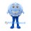 Ball Mascot Costume in Pale Blue with Smiling Face