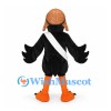 Crow Mascot Costume with Brown Helmet and White Shoulder Strap