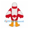 Eagle Mascot Costume in Red and White with Wide Feathered Wings