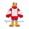 Eagle Mascot Costume in Red and White with Wide Feathered Wings