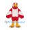 Eagle Mascot Costume in Red and White with Wide Feathered Wings