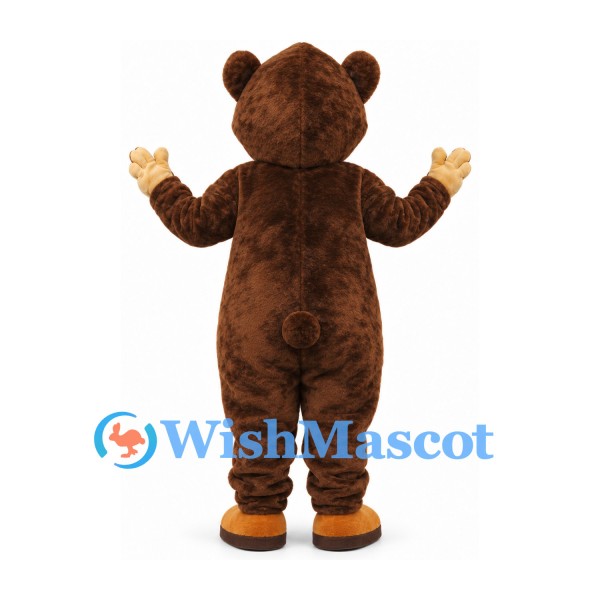 Teddy Bear Mascot Costume in Dark Brown with Beige Muzzle
