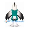 Eagle Mascot Costume with Teal Jersey and Black Gray Wings