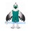Eagle Mascot Costume with Teal Jersey and Black Gray Wings