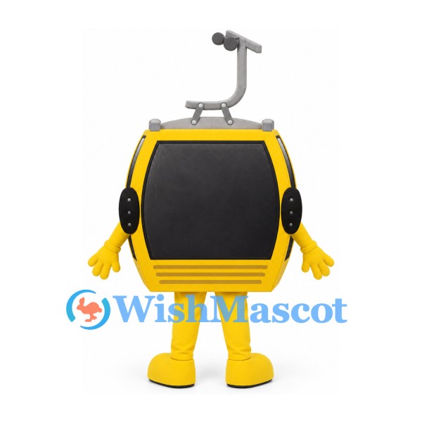 Cable Car Mascot Costume in Yellow and Black