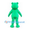 Frog Mascot Costume in Bright Green with Smiling Face