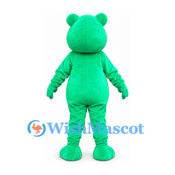 Frog Mascot Costume in Bright Green with Smiling Face