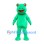Frog Mascot Costume in Bright Green with Smiling Face