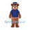 Bear Mascot Costume with Navy Uniform and Checkered Cap