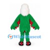 Parrot Mascot Costume with Green Wings and Red White Chest