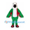 Parrot Mascot Costume with Green Wings and Red White Chest