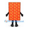 Brick Wall Mascot Costume in Red and Yellow