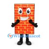 Brick Wall Mascot Costume in Red and Yellow