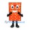Brick Wall Mascot Costume in Red and Yellow