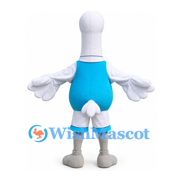 Goose Mascot Costume with Turquoise Sports Uniform