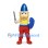Knight Mascot Costume with Blue Helmet and Shield