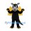 Dragon Mascot Costume in Black with Large Yellow Wings