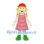 Rag Doll Girl Mascot Costume with Red Striped Dress and Braids