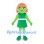 Girl Mascot Costume in Green with Orange Bob Hair