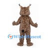 Lynx Mascot Costume with Spotted Plush and Black Ear Tufts