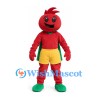 Tomato Mascot Costume with Green Cape and Yellow Shorts