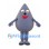 Water Drop Mascot Costume in Gray with Smiling Face