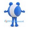 Round Mouse Mascot Costume in Blue and White