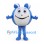 Round Mouse Mascot Costume in Blue and White
